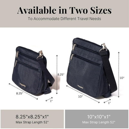 Baggallini Securtex Anti-Theft Crossbody, French Navy, One Size