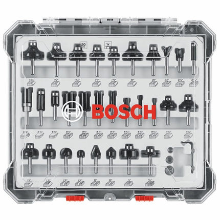 BOSCH RBS030MBS 30-Piece (Universally Compatible Accessory) Carbide-Tipped Wood Router Bit Assorted Set
