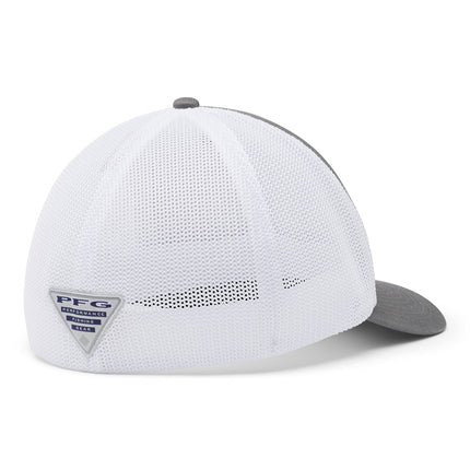 Columbia Unisex Adult Fish Flag - High Crown PFG Mesh Hooks Ball Cap, Titanium/Silver, Large-X-Large US
