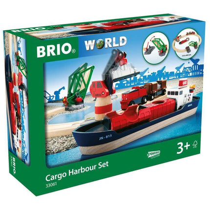 BRIO World Railway Harbour Cargo Set for Kids Age 3 Years Up - Wooden Train Set Accessories and Add Ons