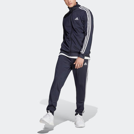 adidas Men's Size Basic 3-Stripes Tricot Track Suit, Ink/White, S