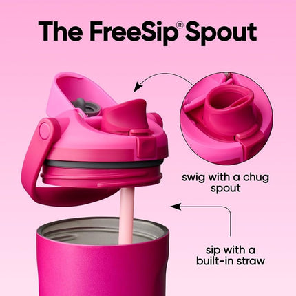 Owala FreeSip Sway Stainless Steel Drinking Bottle with Two-Way Spout, Integrated Straw and Bucket Handle for Travel, School and Sports, 190 ml, BPA-Free, Leak-Proof, for Reading