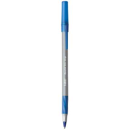 BIC Round Stic Grip Xtra Comfort Ball Pen, Medium Point (1.2 mm), Black and Blue Ink, 36-Count