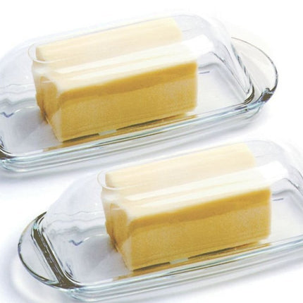 Anchor Hocking Presence Glass Butter Dish with Cov