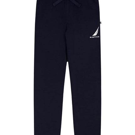 Nautica Boys' Pull-on Fleece Jogger Sweatpant, Drawstring Closure, J-Class Sport Navy, 18-20