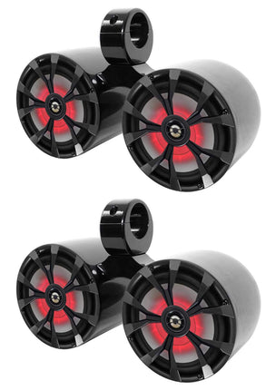 Rockville RKL80MB Bundle: (4) 8 in 900-Watt Marine