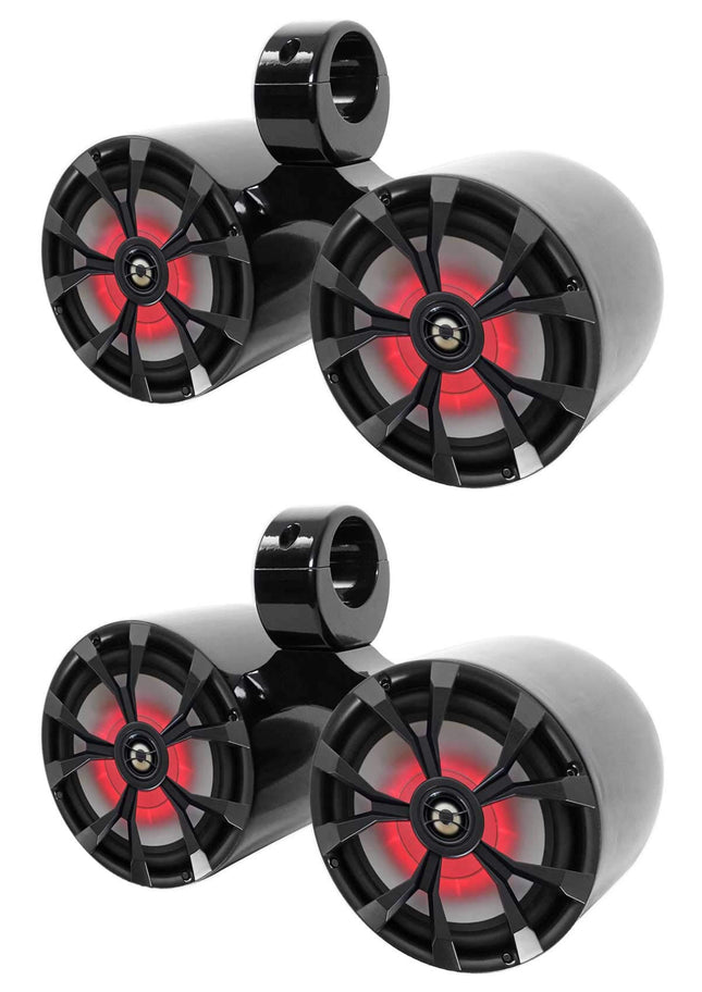 Rockville RKL80MB Bundle: (4) 8 in 900-Watt Marine