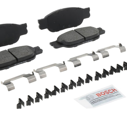 BOSCH BE805H Blue Ceramic Disc Brake Pad Set With Hardware - Compatible With Select Ford Thunderbird; Jaguar S-Type; Lincoln LS; FRONT