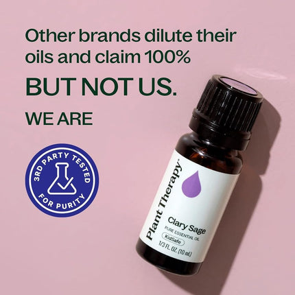 Plant Therapy Clary Sage Essential Oil 10 mL (1/3 oz) 100% Pure, Undiluted, Therapeutic Grade