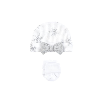Hudson Baby Conjunto de pijama térmico unisex de 4 piezas para prematuros, manga corta, copo de nieve, prematuro