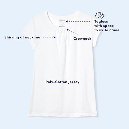 French Toast Girls' Short Sleeve Crewneck T-Shirt Tee, Blue, 7-8