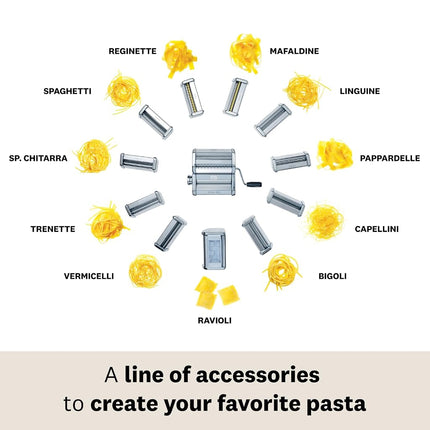Marcato Pasta Machine Attachment, for Spaghetti, 2 mm Circular Cut, Chromed Steel, Made in Italy, Compatible with Atlas 150 and Atlasmotor, Pasta Cutter Kitchen Accessory. Pasta Shape: Spaghetti
