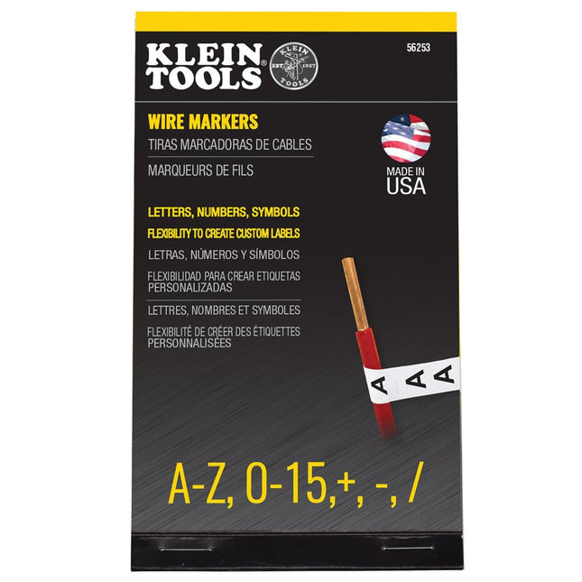 Klein Tools 56253 Wire Marker Book, Black Letters,