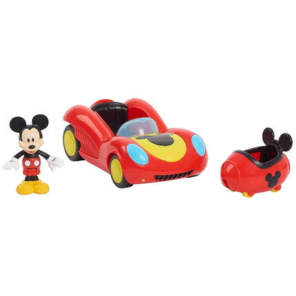 Disney Junior Mickey Mouse Funhouse Vehículo Transformable, Mickey Mouse, Coche de Juguete Rojo, Preescolar, Juguetes para Niños de 3 Años en Adelante de Just Play
