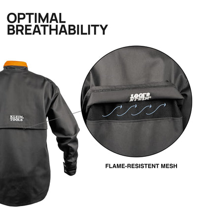 Klein Tools Flame-Resistant Welding Jacket, XL, Orange, Orange, One size