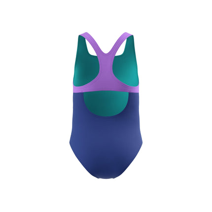 Speedo Girls Swimsuit One Piece Mesh Splice Racerback Thick Strap - Blue Harmony, 12