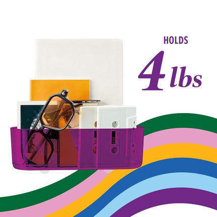 Command Clear Caddy, Candied Plum, 1 Caddy, 4 Strips, Damage Free Organization Wall Mount to Cabinet, Kitchen, Pantry, Closet, or Under Sink, Holds up to 4 lb