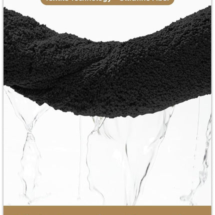 Color&Geometry Large Bath Mats for Bathroom Non Slip, 24"x36" Black Bathroom Rugs, Absorbent, Soft, Washable, Microfiber Bath Rug Shower Mat