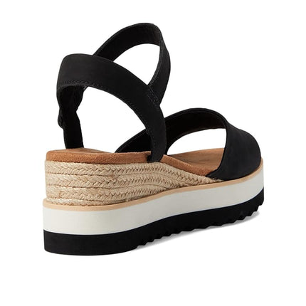 TOMS Women's Diana Sandal, Black Leather, 6.5