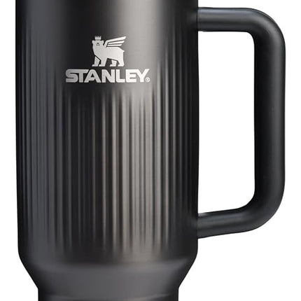 Stanley Quencher H2.0 Tumbler with Handle and Straw 40 oz | Flowstate 3-Position Lid | Cup Holder Compatible for Travel | Insulated Stainless Steel Cup | BPA-Free | Fluted Black