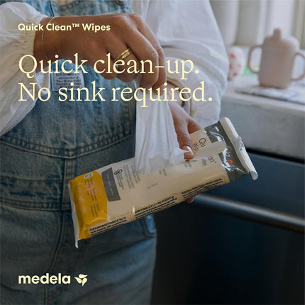 Medela Quick Clean Breast Pump and Accessory Wipes 90ct, 3 Packs of 30 Count, Resealable, Convenient and Hygienic On The Go Cleaning for Tables, Countertops, Chairs, and More