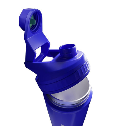 VOLTRX ChillMix Shaker Bottle Insulated Stainless Steel - USB C Rechargeable Electric Protein Shake Mixer, Shaker Cups for Protein Shakes and MealReplacement, (Electric Blue)