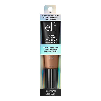 e.l.f. Camo CC Cream, Color Correcting Medium-To-Full Coverage Foundation, Improves Skin Texture & Tone, Vegan & Cruelty-Free, Medium 375 N
