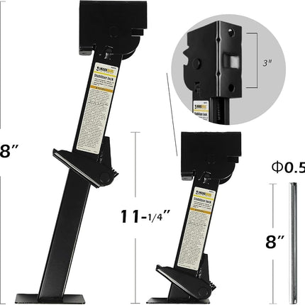MaxxHaul 50970 Trailer Swing Down Stabilizer Jacks Telescoping RV Camper Accessories 1000 Lbs Capacity Each 12-18 inch | Set of 2