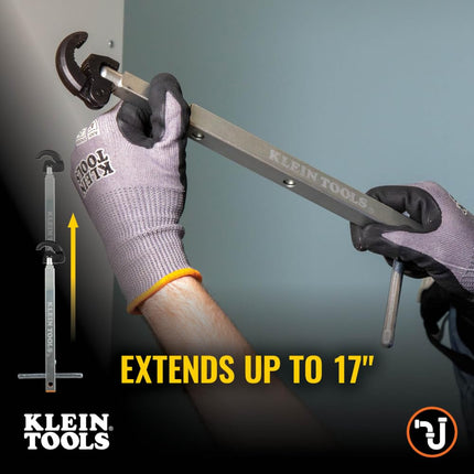 Klein Tools 68232 Telescoping Basin Wrench, Adjustable 10–17-Inch Plumbing Wrench with 1-1/4-Inch Jaw Capacity, Ideal for Hard to Reach Spaces