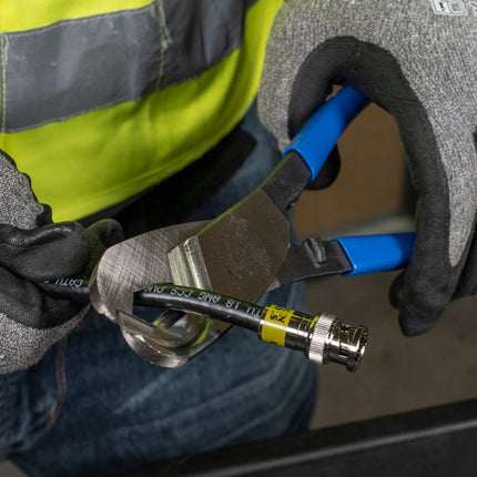 Klein Tools 63030 Cable Cutter, Made in USA, Coaxial Cable Cutter Cuts Up to 1-Inch Aluminum and Copper Coaxial Cable with One-Hand Shearing