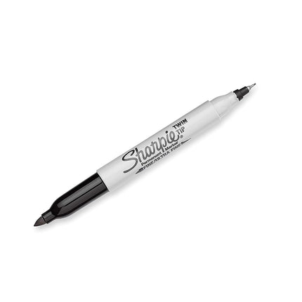 Sharpie Permanent Marker, Twin Tip, Fine and Ultra Fine Points, 12 Pack, Black Ink (32201)