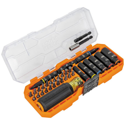 Klein Tools 32502HD KNECT Impact-Rated Screwdriver and Socket Set with MODbox Case, 41-Piece, 26 Bits, 6 Deep Well Sockets, Accessories, and Handle