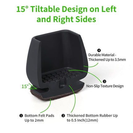 16PCS Extra Small Chair Leg Floor Protectors, Chair Leg Protector for Hardwood Floors, Metal Bar Stool Floor Protectors Chair Leg Caps, Round Felt Furniture Pads Furniture Sliders(Black,Fit 0.5"-0.8")