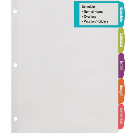 Avery Big Tab Printable Large White Label Dividers with Easy Peel, 5 Tabs, 4 Sets (14438)