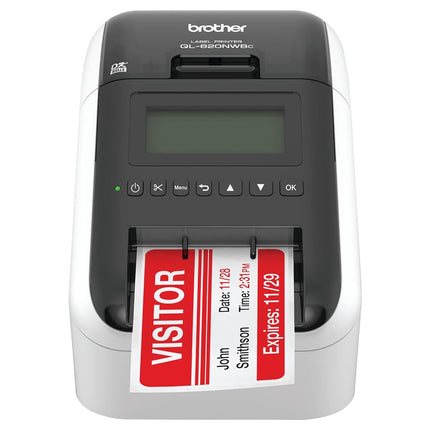 Brother QL-820NWBC Ultra Flexible Label Printer with Multiple Connectivity Options, Black/White, 5.7" x 5" x 9.2"
