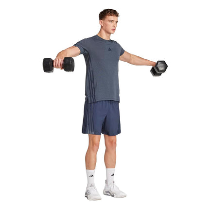 adidas Mens Designed for Training 3-Stripes T-Shirt, Aurora Ink, M Tall