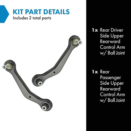 TRQ Rear Upper Control Arm with Ball Joint Set Compatible with 2000-2006 BMW X5
