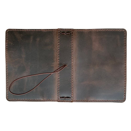 newestor Travelers Notebook Cover with Inner Pockets, Card Slots and Pen Holder, A6 Size, Dark Brown