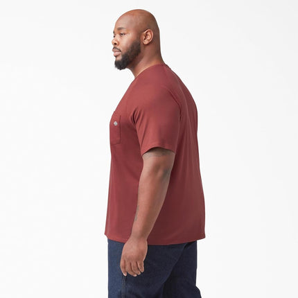 Camiseta de manga corta Dickies para hombre, con rendimiento de enfriamiento, color borgoña jaspeado, 3X-Grande para personas altas