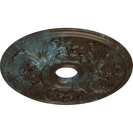 Ekena Millwork CM23ACBBS Acanthus Twist Ceiling Medallion, 23 OD x 4 5/8" ID x 1 7/8" P, Bronze Blue Patina