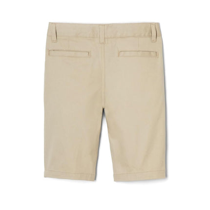 French Toast Women's Adjustable Waist Stretch Twill Bermuda Short, Khaki Beige, 8