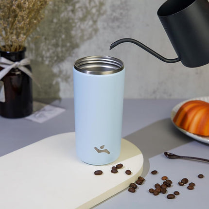 Konokyo Tumbler with Lid, 16 oz Travel Coffee Mug Double Wall Vacuum Stainless Steel Thermal Metal Cup Insulated Water Bottle,Haze Ash