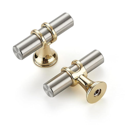 20 Pack Gold and Brushed Nickel Cabinet Knobs 2in 