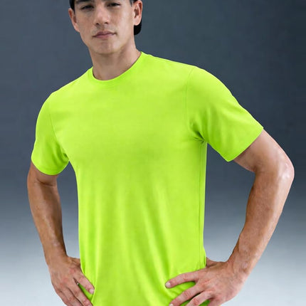 Liberty Imports 5 Pack Men’s Active Quick Dry Crew Neck T Shirts | Athletic Running Gym Workout Short Sleeve Tee Tops Bulk, White/Red/Lime/Blue/Black, Medium