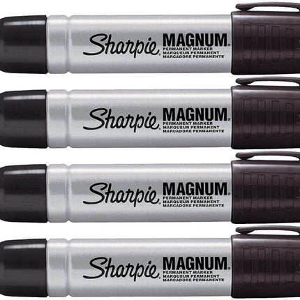 Sharpie Pro Magnum Professional Permanent Marker, Oversized Chisel Tip, Black Ink, Pack of 4