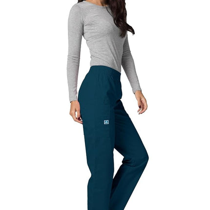 Adar Universal Scrubs for Women - Tapered Utility Cargo Scrub Pants - 503 - Caribbean Blue - M