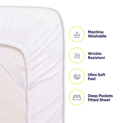 Twin Size Bed Sheets - 4 Piece 1500 Supreme Collection Fine Brushed Microfiber Deep Pocket Twin Sheet Set Bedding - 1 EXTRA PILLOW CASES, GREAT VALUE, Twin, White