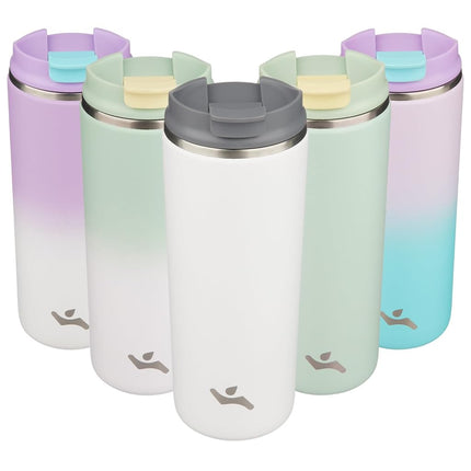 Konokyo Tumbler with Lid, 16 oz Travel Coffee Mug Double Wall Vacuum Stainless Steel Thermal Metal Cup Insulated Water Bottle,Beige