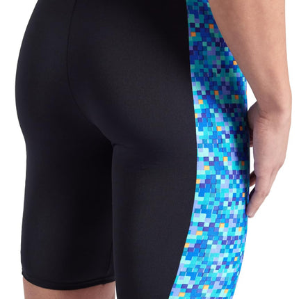 ARENA Men's Performance Pool Tiles Swim Jammer Trunks, Black/Blue Multi, 22