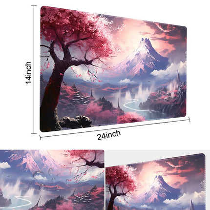 MTG Playmat Size 24x14in Free Storage Bags Non-Slip Backing, Ideal for Card Game Enthusiasts TCG Playmat Mouse Pad (Sakura Kasumi-No Deck)